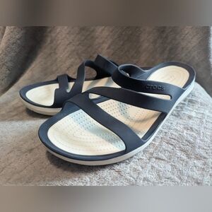 CROCS Women's Blue and White Sandals